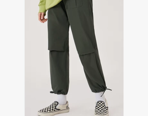 ?宜搭九分工装裤子2020女新款春季束脚显...