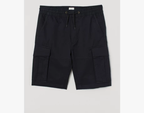 HM 男装裤子男休闲裤工装风短裤潮流百搭宽...