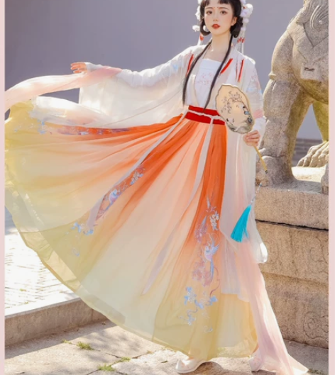 裳云兮【肥啾】原创汉服女对襟齐腰襦裙重工刺...