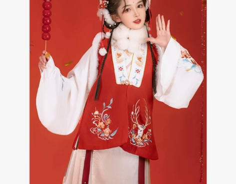 耀春 林间鹿明制短袄、马面裙、比甲、斗篷秋...