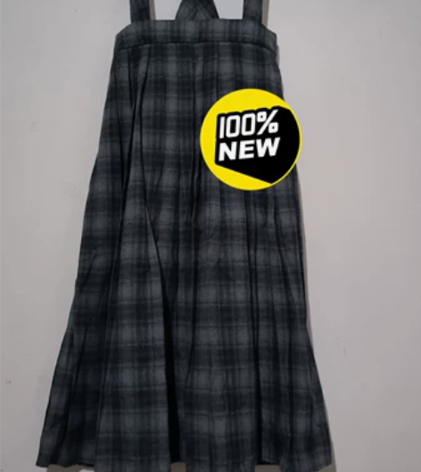 全新秋冬可拆卸背带格纹伞裙 全新带吊牌S码...