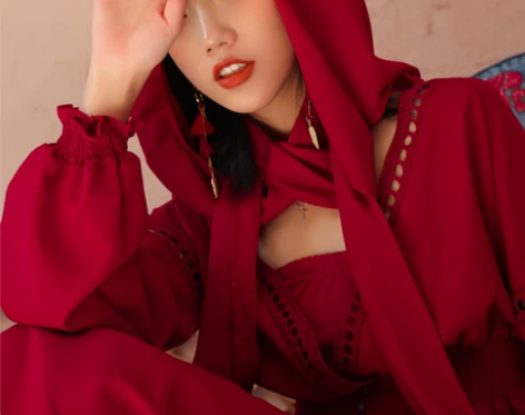 茶卡盐湖旅游裙子红色连衣裙女海边度假民族风...