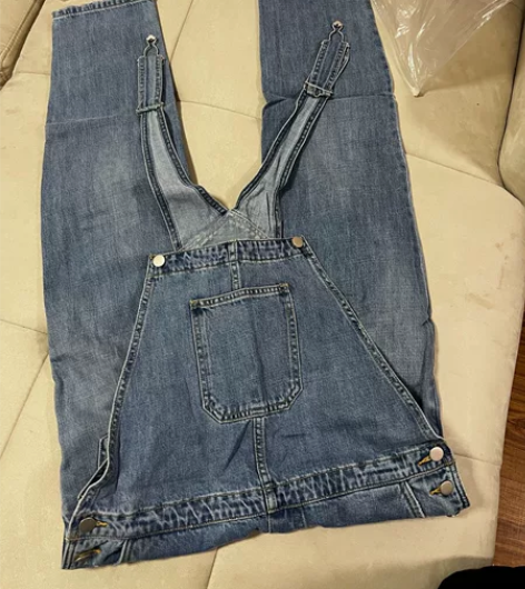 全新！背带牛仔裤，女 不退不换