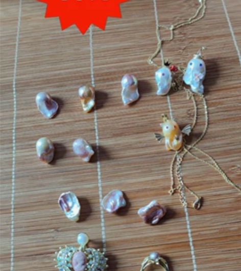 淡水巴洛克，可做飘吊坠等，自己开的，皮光还...