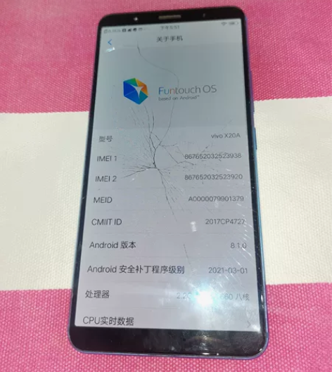 vivoX20A,蓝色,464GB 外屏坏...