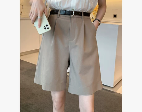 【折扣价】五分西装短裤女夏季新款薄款高腰直...