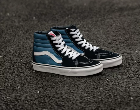 Vans SK8 Hi经典海军蓝白高帮帆布...