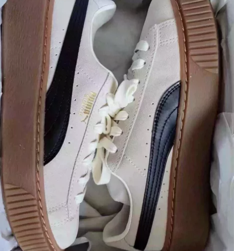 puma彪马蕾哈娜卡其松糕鞋 专柜购入 鞋...