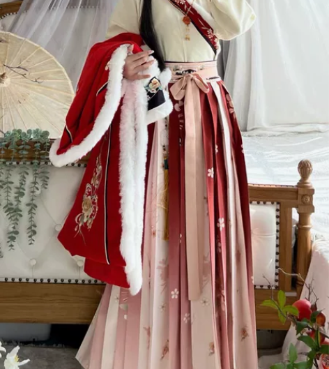 茗月萱原创[芙蓉]冬款宋制汉服女对襟长袄交...