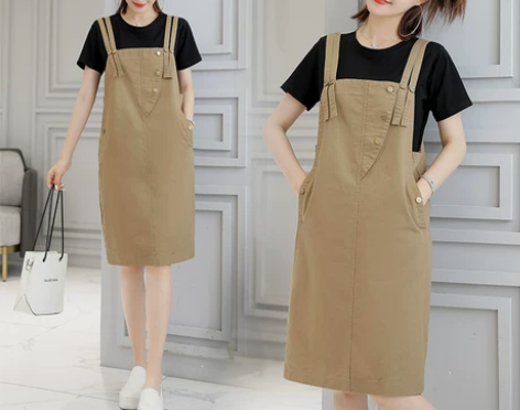 遮胯显瘦背带裙套装女夏2020新款背心裙两...