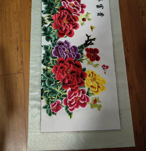 新款苏绣成品苏州刺绣装饰画客厅手工软裱湘绣...