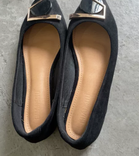 原价198黑色可暴走单鞋呀～拼大气几何 3...