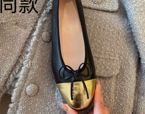 稔子花休闲平底单鞋女2022新款蝴蝶结浅