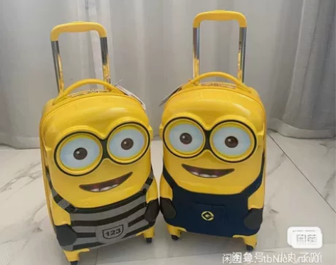 正品小黄人拉杆箱18寸儿童行李箱万向轮3D...