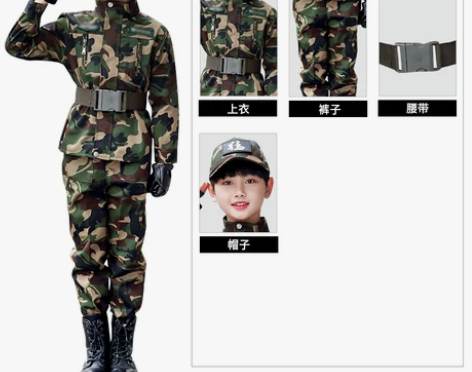 儿童迷彩服夏季特种兵套装学生吃鸡装备生日礼...