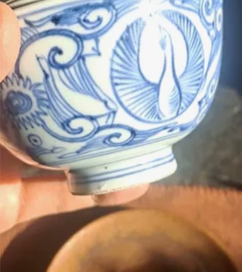 老柴烧手绘青花盖碗，全品无磕无冲，闲置物品...