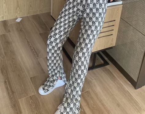 网红休闲裤女2021年春夏新款直筒修身高腰...