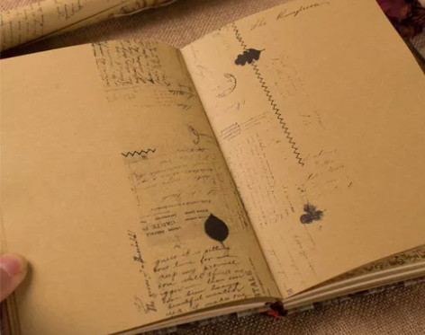 A5欧式复古风格彩页日记本 个性创意牛皮纸...