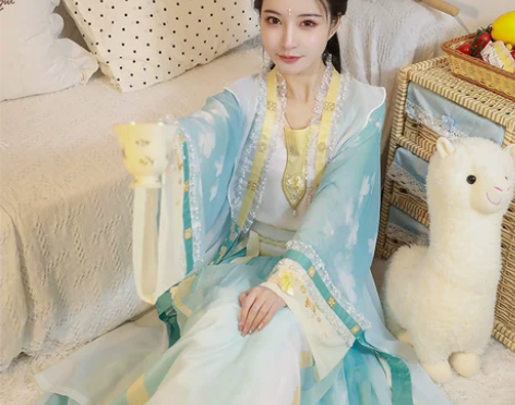 都城南庄汉服甜蜜蜜蓝宋制汉服中国风新品套装...