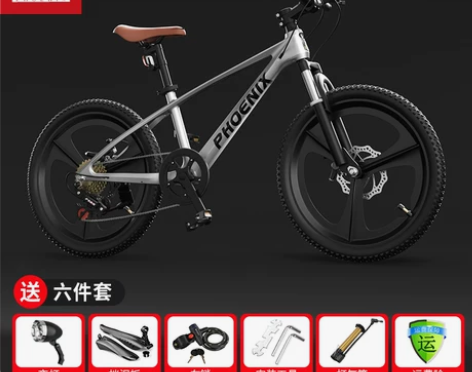 凤凰儿童自行车男孩6-16岁中大童小学生镁...