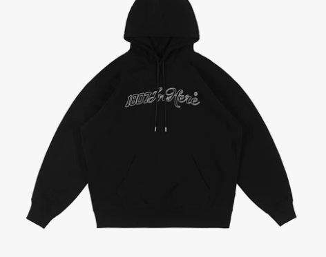 1807纯棉刺绣连帽套头卫衣男，上身个位数...