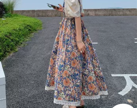 时尚碎花连衣裙套装女夏季2022新款法式收...