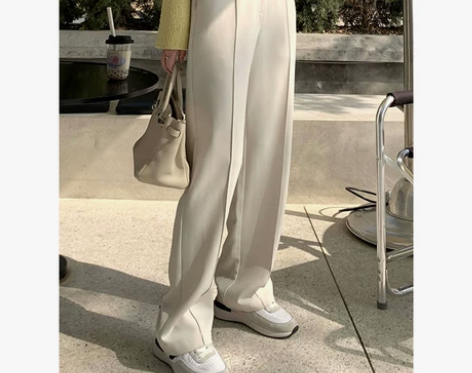 白色休闲裤女春秋2022新款设计感小众时尚...