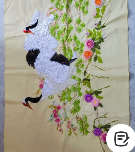 新年新气象挂画 包邮原创手工丝带绣 松...