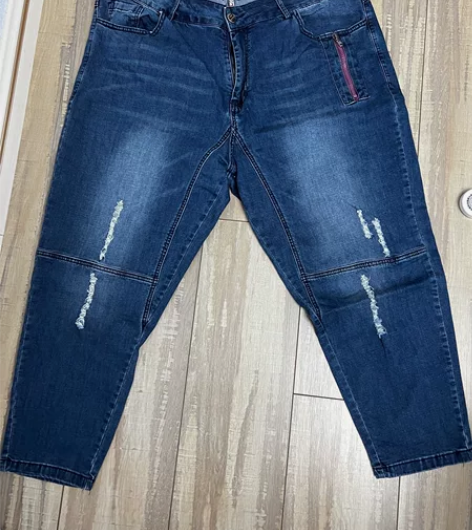 全新加肥加大微弹宽松牛仔裤 全新,108c...