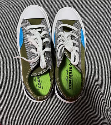 converse匡威鞋子 军绿色低帮板鞋3...