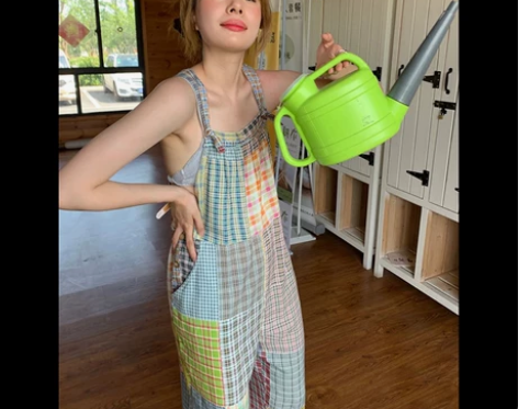 拼接格子连体裤女夏季新款2022年新款小清...