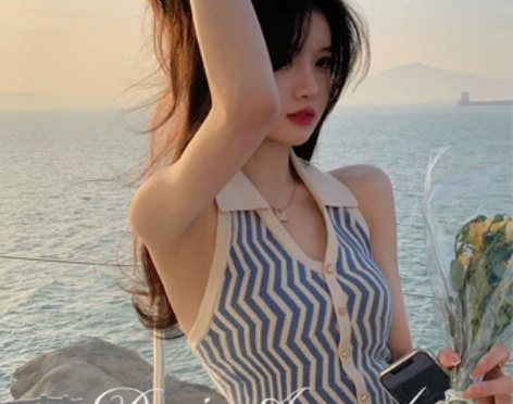 洋气减龄挂脖时尚显瘦Polo领上衣女轻奢无...