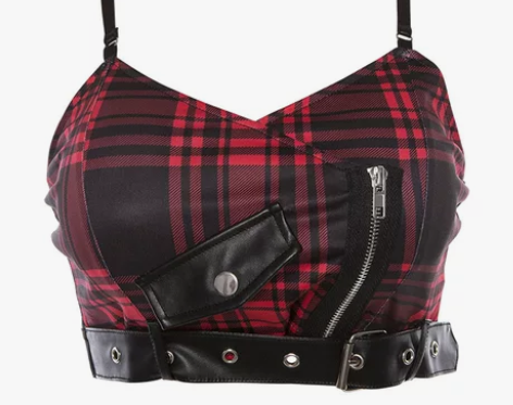 SixGo欧美格子拼接显瘦吊带性感背心女短...