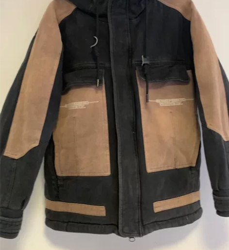 日系工装男羽绒服灰鸭绒保暖秋冬加厚外套 应...