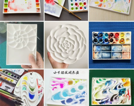 新绘本调色盘瓷 陶瓷调色盘小海螺/专业级/...