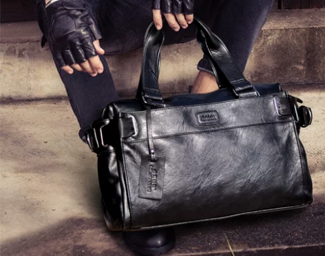 男士手提包休闲斜挎包商务公文电脑包中老年皮...