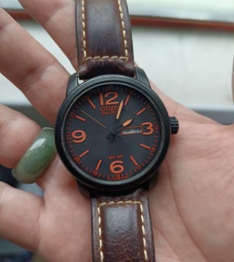 西铁城光动能手表男款骚橙腕表BM8475 ...