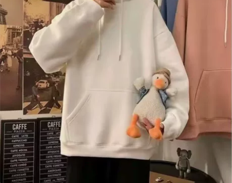 美式酒红色卫衣男2023新款秋冬加绒加厚o...