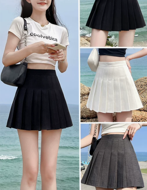 百褶裙 百褶裙短裙黑色女秋冬半身裙春夏灰色...