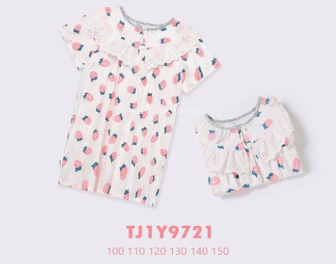 睡裙草莓可爱风小黑托尼家居服 尺码余140...