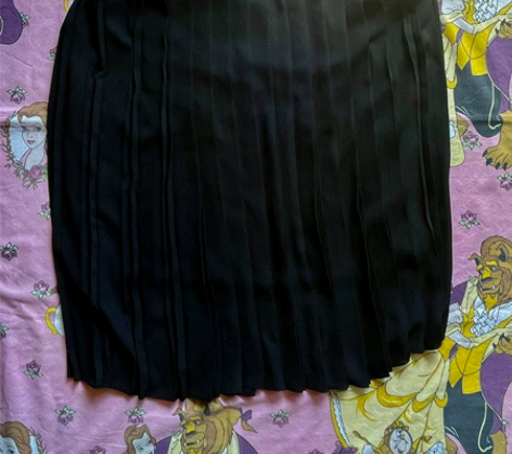 优衣库 高腰雪纺褶皱中裙 L码 全新 有内...