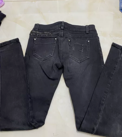 包邮 真维斯品牌旗下女士牛仔加绒直筒铅笔裤...