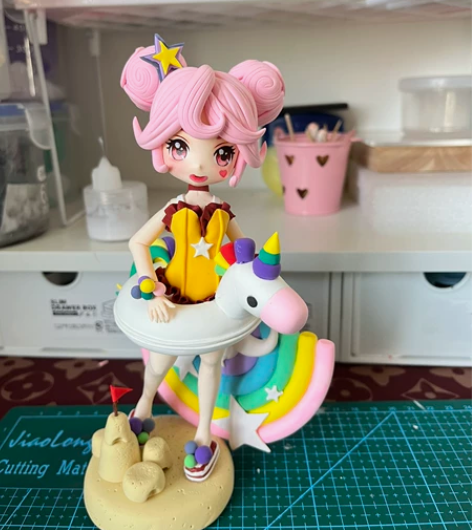 超轻粘土手办定制王者荣耀小乔缤纷独角兽成品...