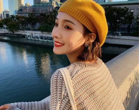 帽子女秋冬针织贝雷帽英伦复古日系韩版百搭i...