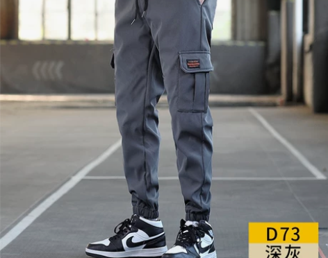 裤子男士韩版潮流秋冬季百搭潮牌束脚运动裤宽...