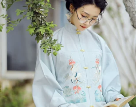 出兰若庭 汉服 望水云鹤 明制 立领 补服...