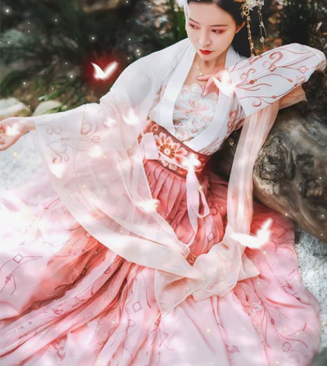 都城南庄汉服 花月痕齐腰襦裙春夏淡雅中国风...