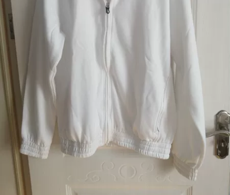 男士纯白色卫衣外套,运动卫衣3XL,质量很...