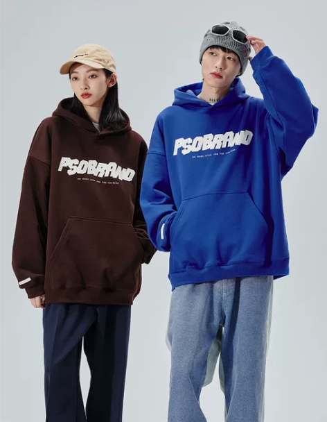 PSO Brand 方块LOGO印花款连帽...