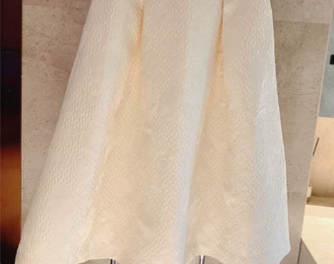 赫本风提花压褶 法式复古高腰蓬蓬半身裙中长...